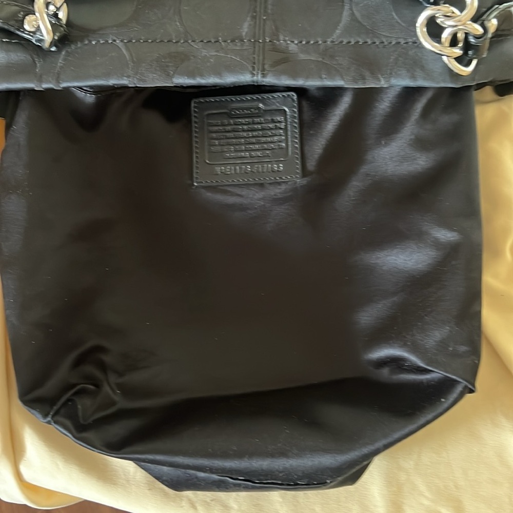 EUC COACH BLACK BROOKE SIGNATURE SATEEN CONVERTIBLE HOBO SHOULDER BAG #17183 - Picture 12 of 15